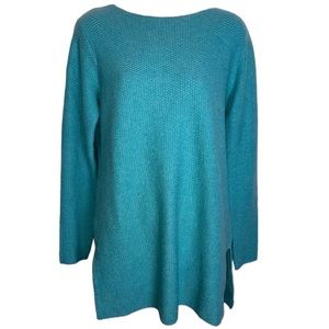 J Jill blue oversized knit sweater tunic